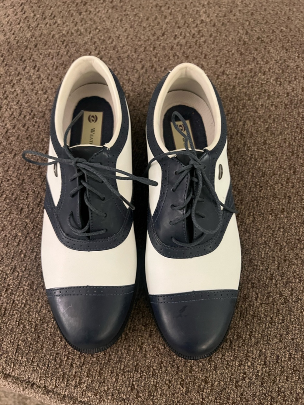 Weatherlites Two-Tone Navy and White women's Golf Oxfords